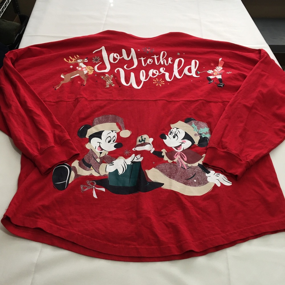 Disney Spirit Jersey 2XL Mickey's Very Merry Christmas Party Red Long Sleeve